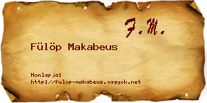Fülöp Makabeus névjegykártya